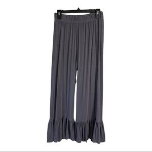 Womens Grey‎ Ruffle Hem Wide Leg Lounge Pants Size S